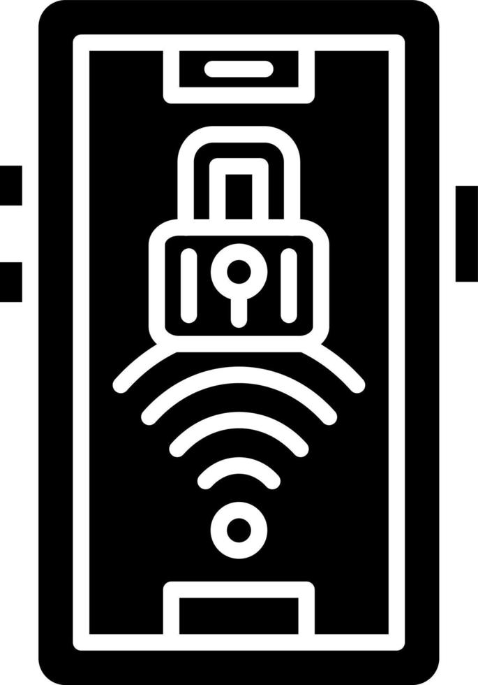 Signal Wifi 4 Bar Lock Icon Style vector