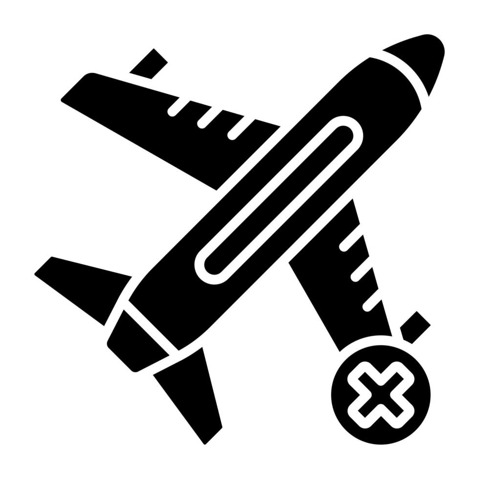 Cancelled Flight Icon Style vector