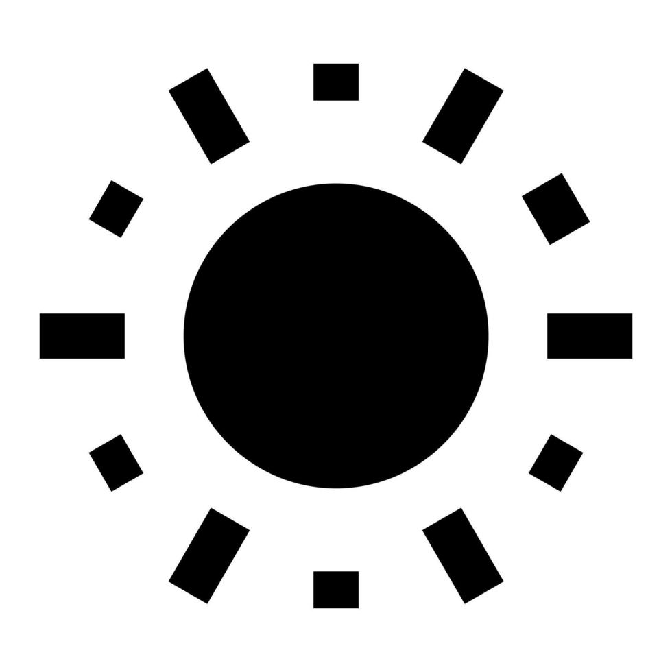 estilo de icono de sol vector