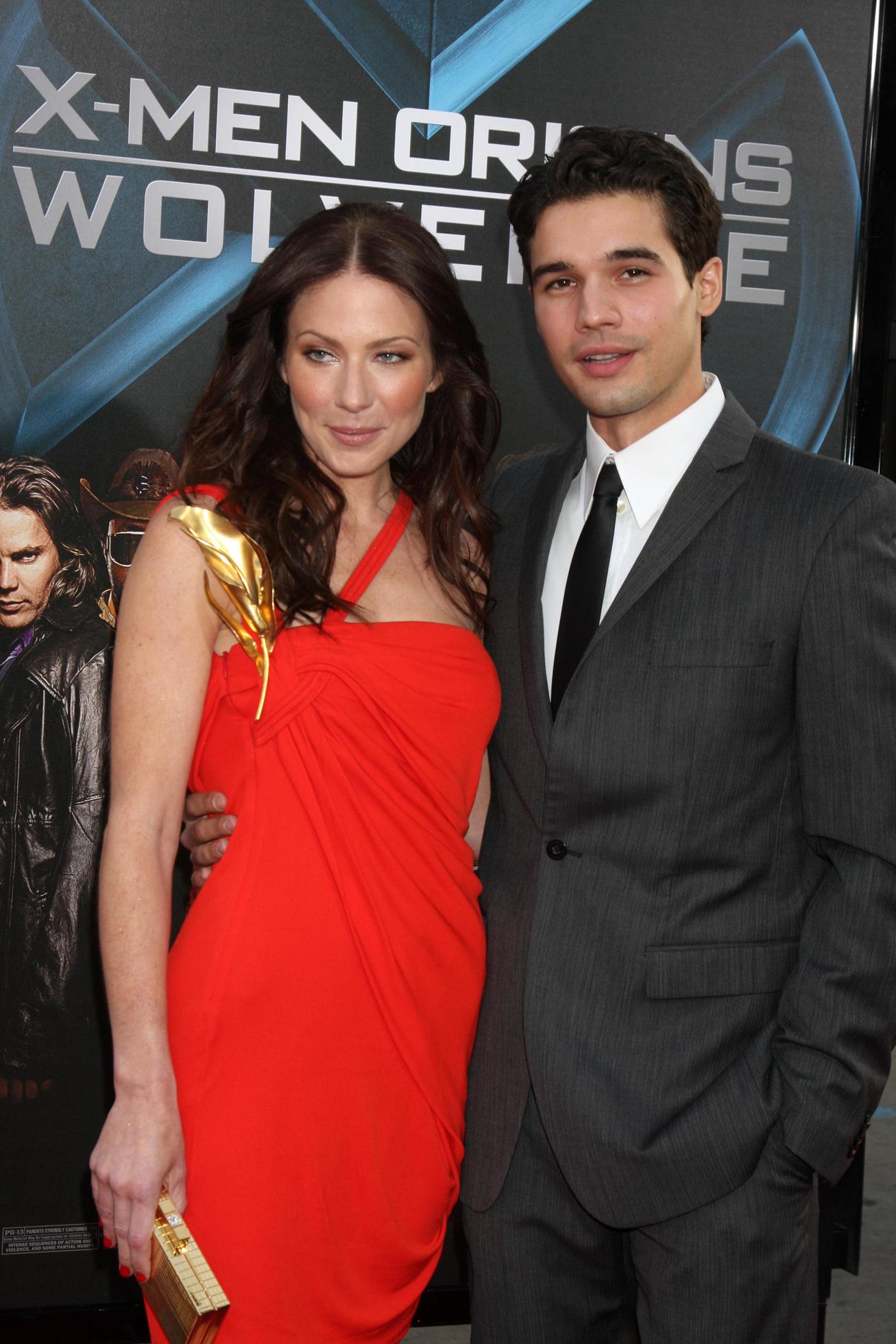 Lynn Collins husband Steven Strait arriving at the XMen Origins