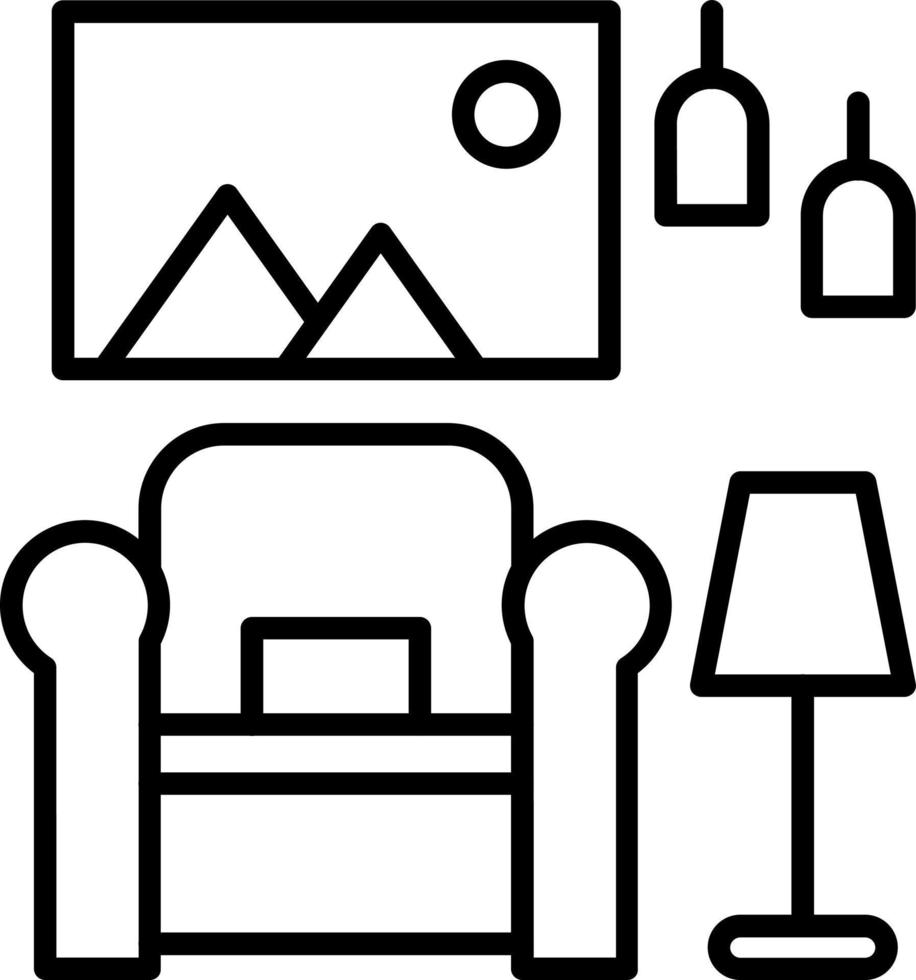 interior icono estilo vector