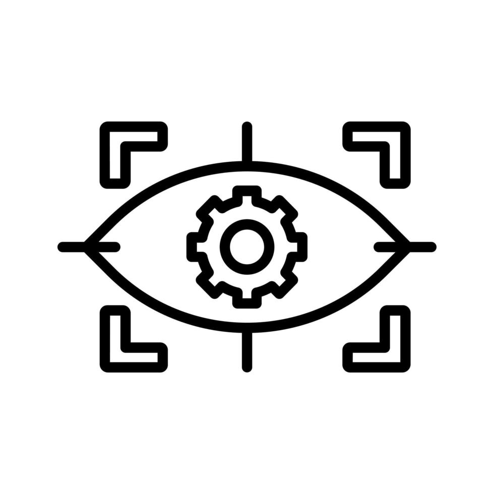 estilo de icono de escáner ocular vector