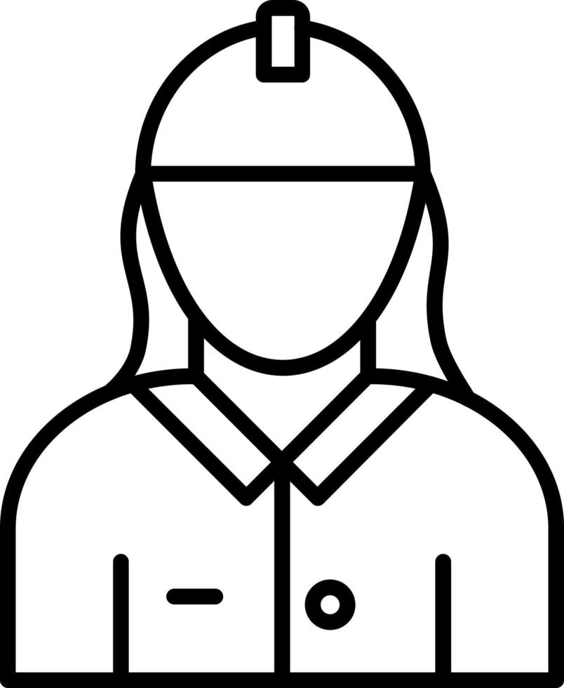 estilo de icono de ingeniero femenino vector