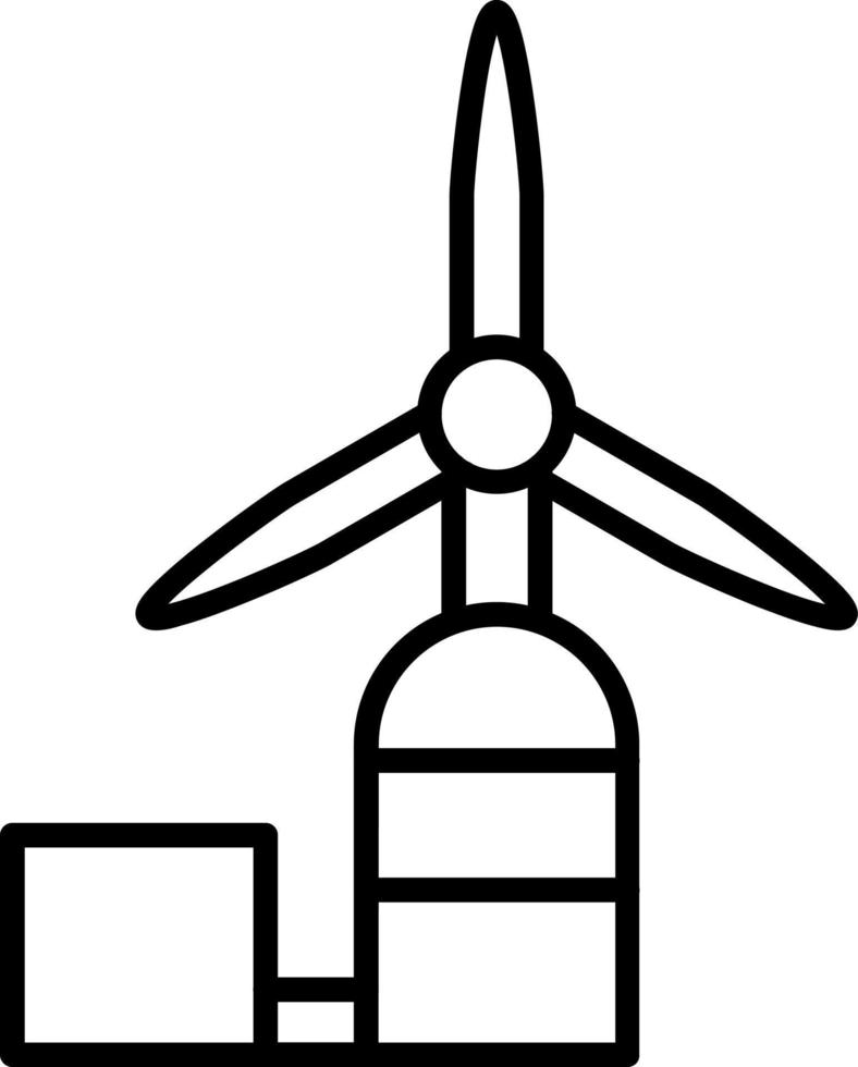 estilo de icono de turbina eólica vector