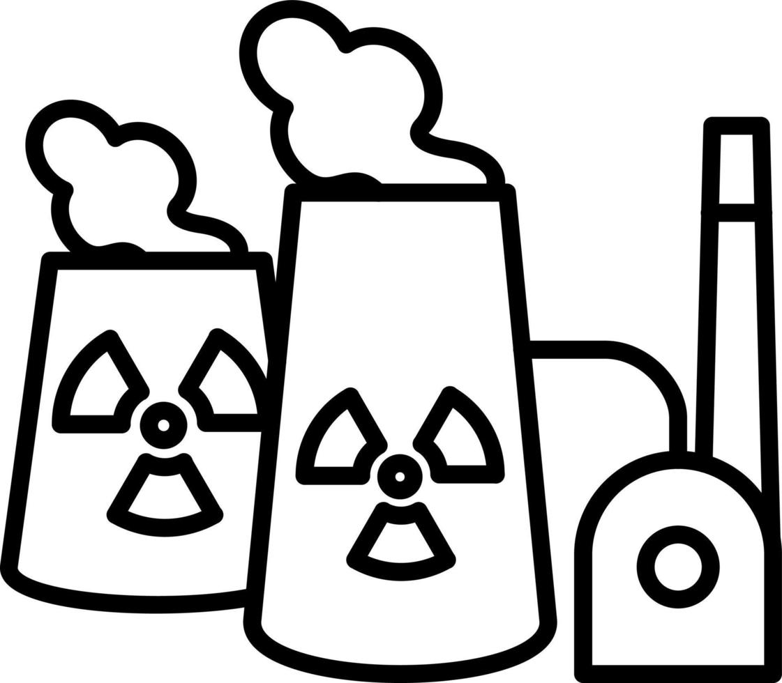 Nuclear Power Plant Icon Style vector