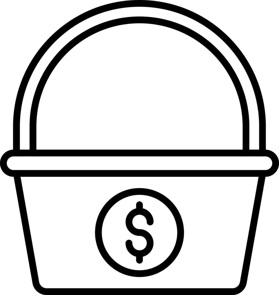 Shopping Bucket Icon Style vector