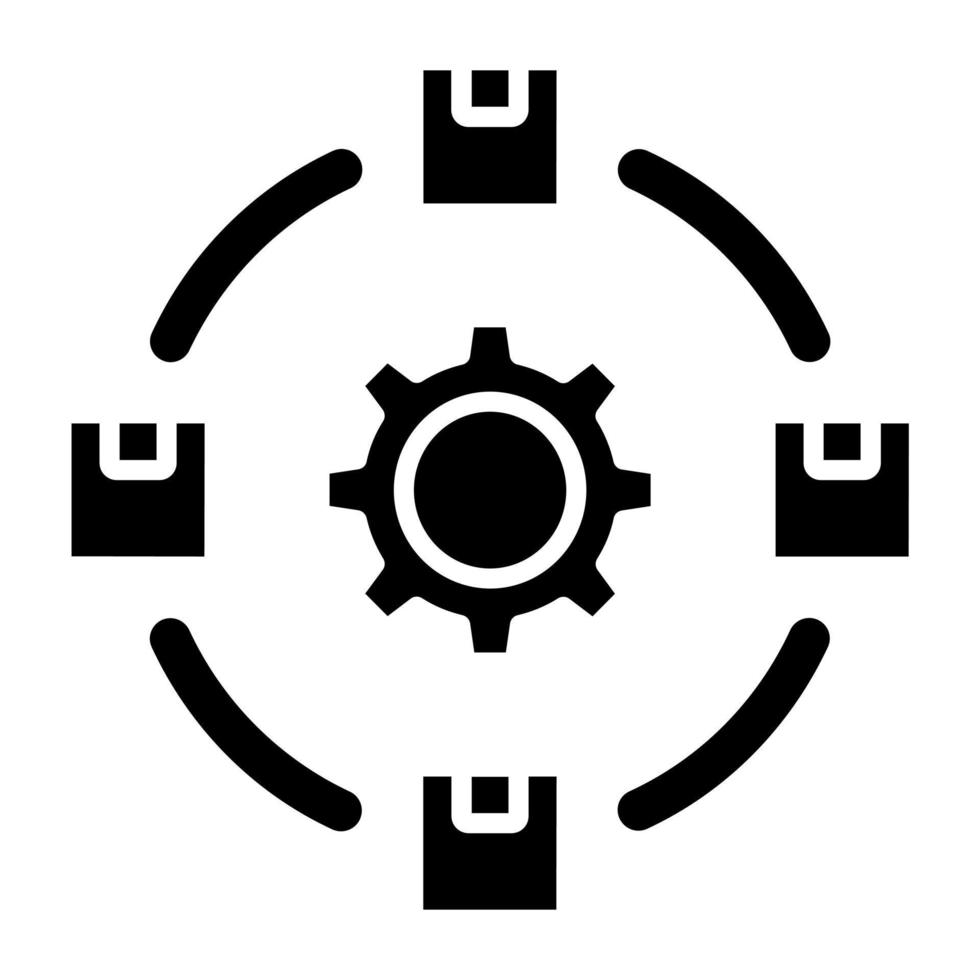 Flexible Assembly System Icon Style vector