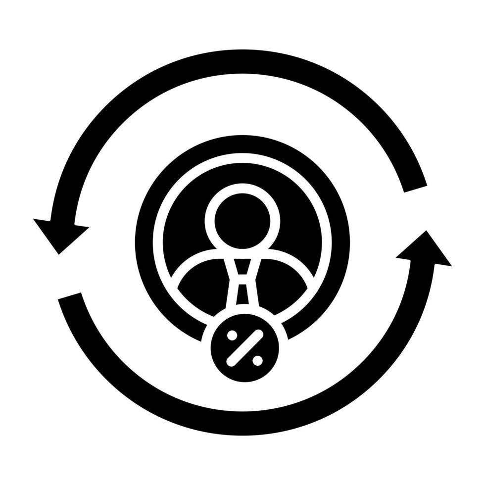 Customer Retention Rate Icon Style vector