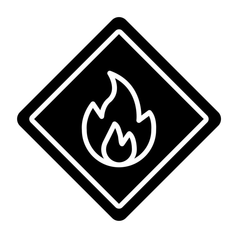 fuego peligro icono estilo vector