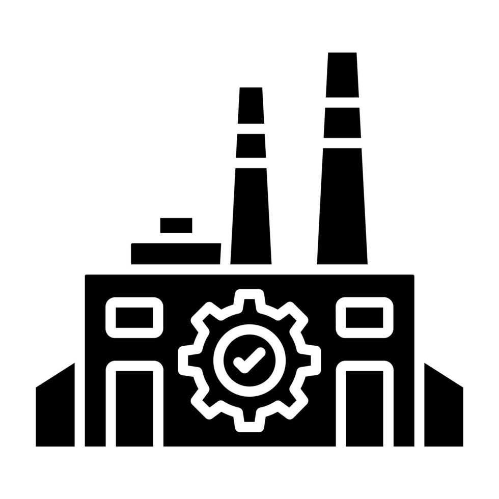 Focused Factory Production Icon Style vector