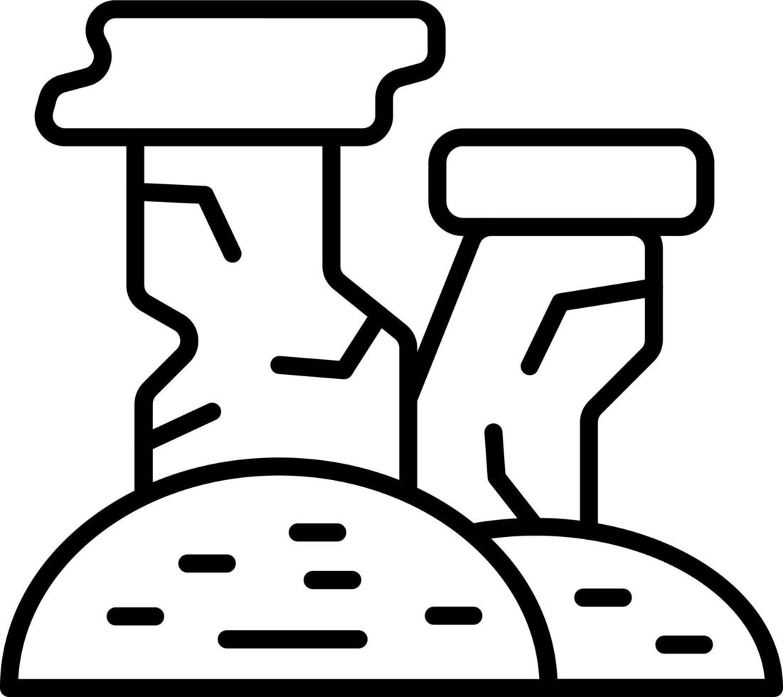 Desert Rocks Icon Style vector