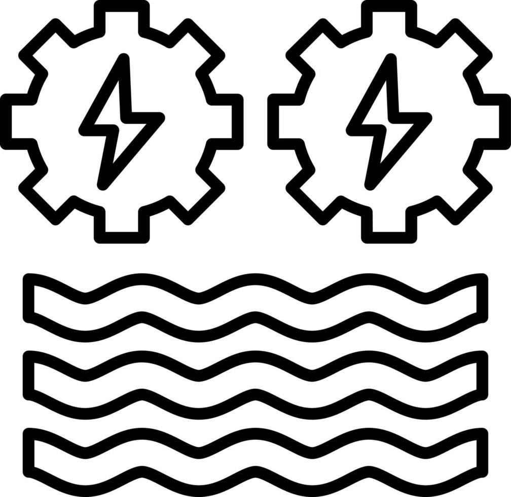 estilo de icono de energía hidroeléctrica vector