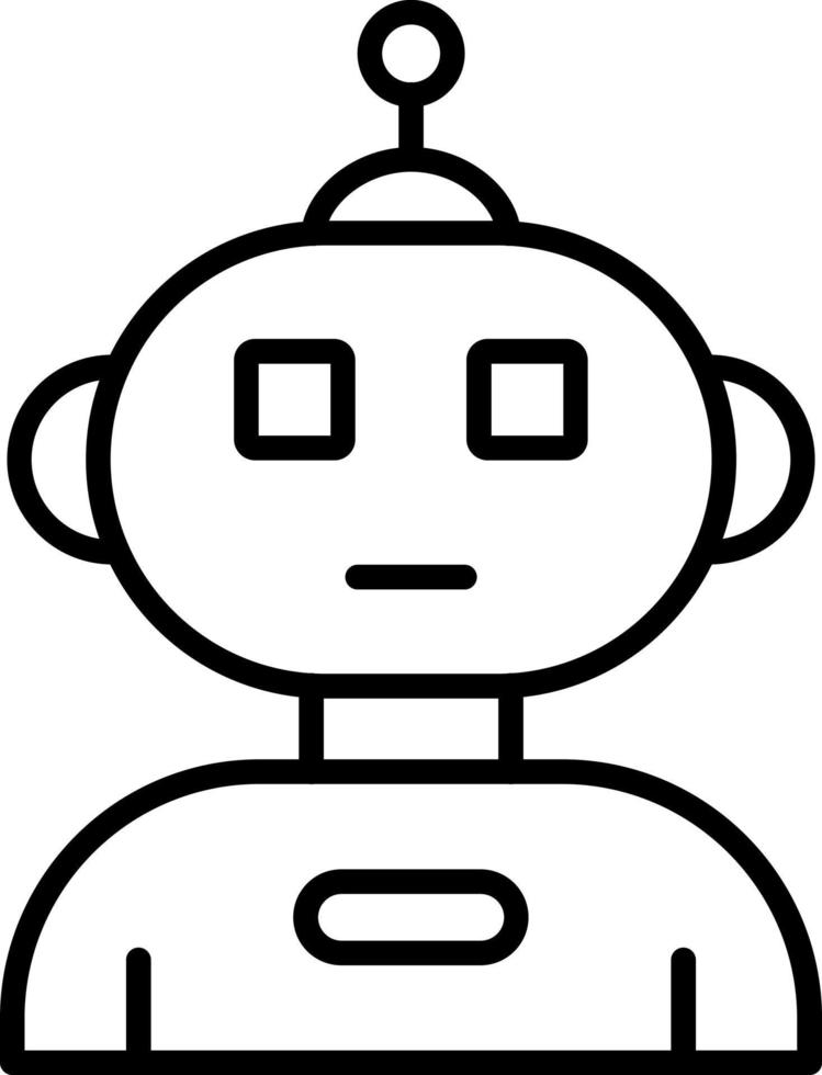 estilo de icono de robot humanoide vector