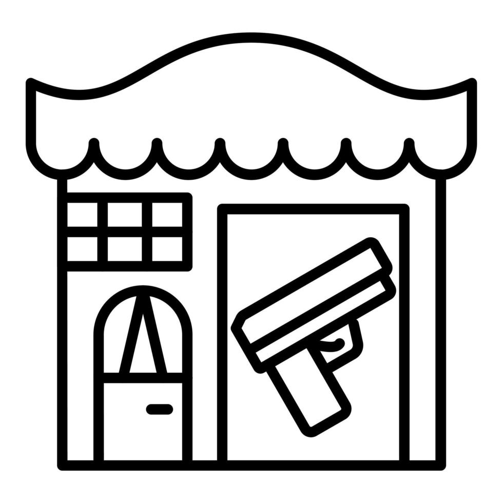 pistola tienda icono estilo vector