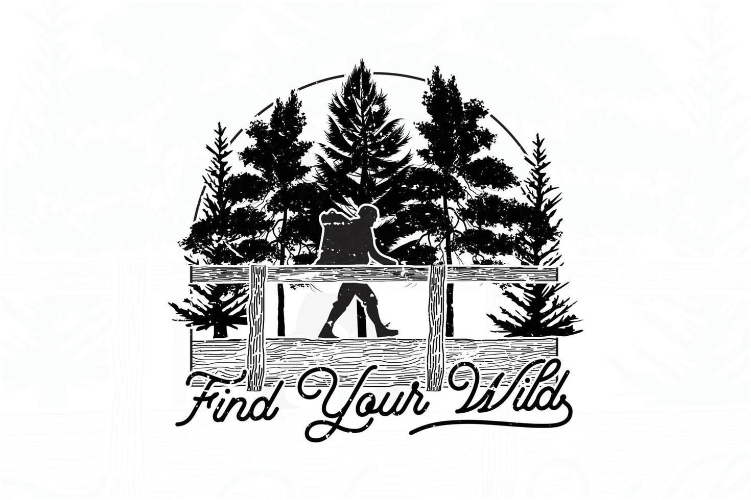 Find your wild outdoor t shirt design vector