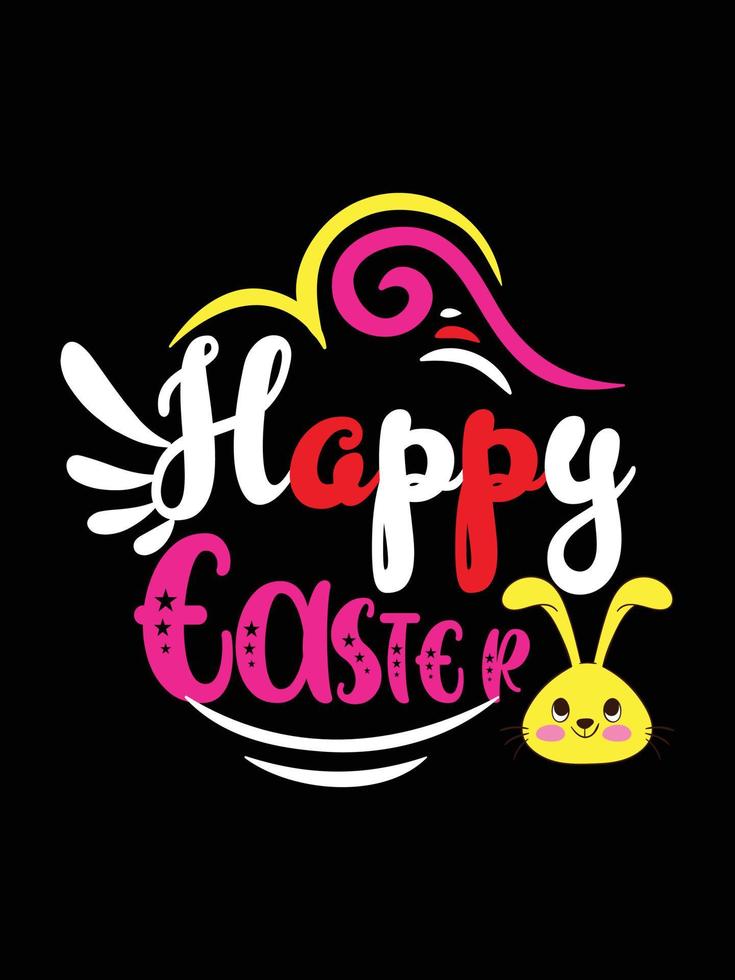 Easter day typography egg lettering t-shirt design holiday greeting cute bunny vector art