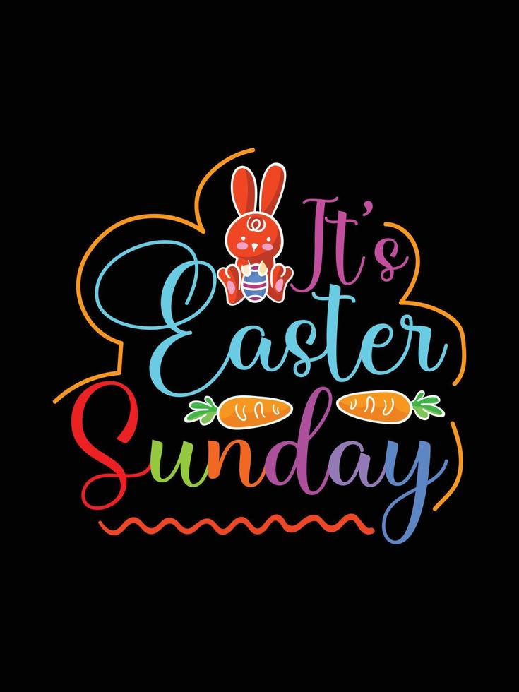 Easter day typography egg lettering t-shirt design holiday greeting cute bunny vector art