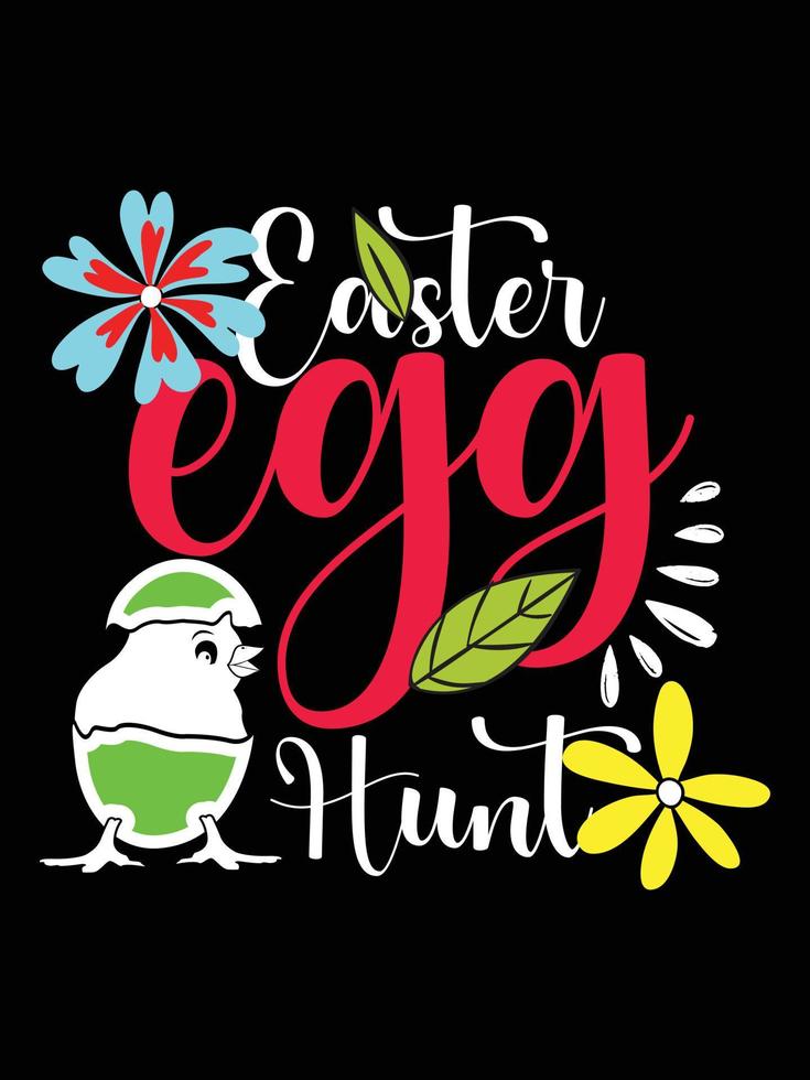 Easter day typography egg lettering t-shirt design holiday greeting cute bunny vector art