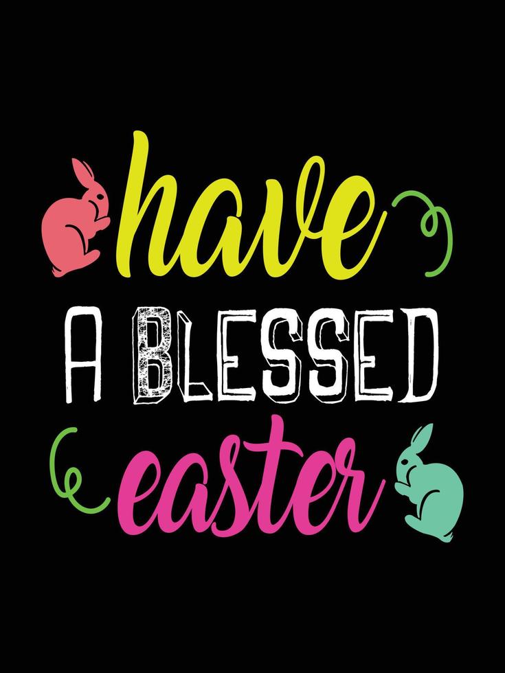 Easter day typography egg lettering t-shirt design holiday greeting cute bunny vector art