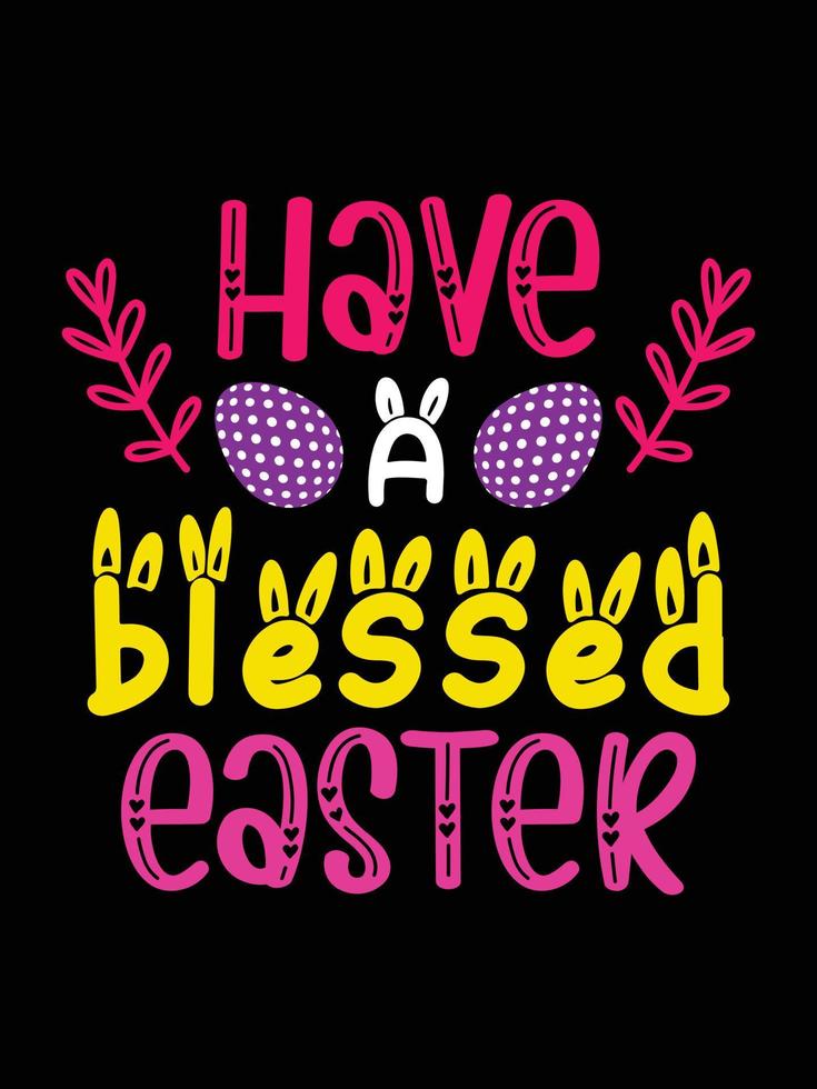 Easter day typography egg lettering t-shirt design holiday greeting cute bunny vector art