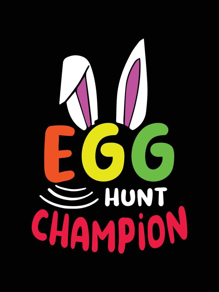 Easter day typography egg lettering t-shirt design holiday greeting cute bunny vector art