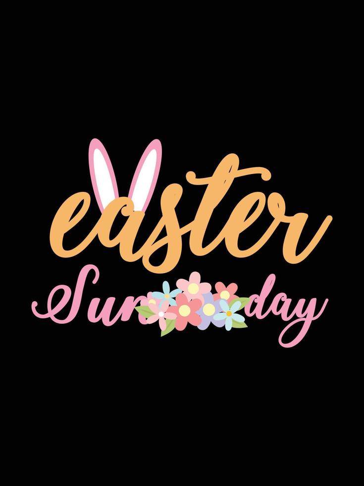 Easter day typography egg lettering t-shirt design holiday greeting cute bunny vector art