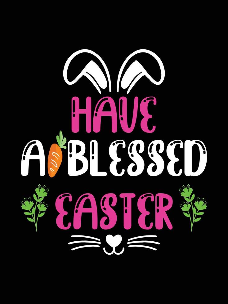 Easter day typography egg lettering t-shirt design holiday greeting cute bunny vector art