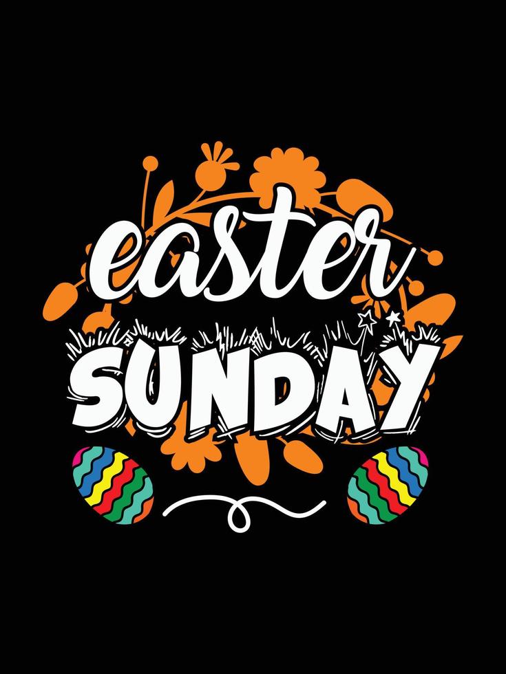 Easter day typography egg lettering t-shirt design holiday greeting cute bunny vector art