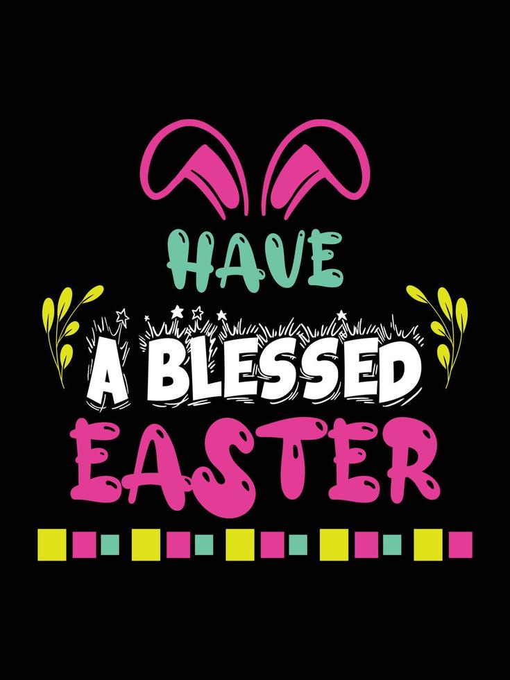 Easter day typography egg lettering t-shirt design holiday greeting cute bunny vector art