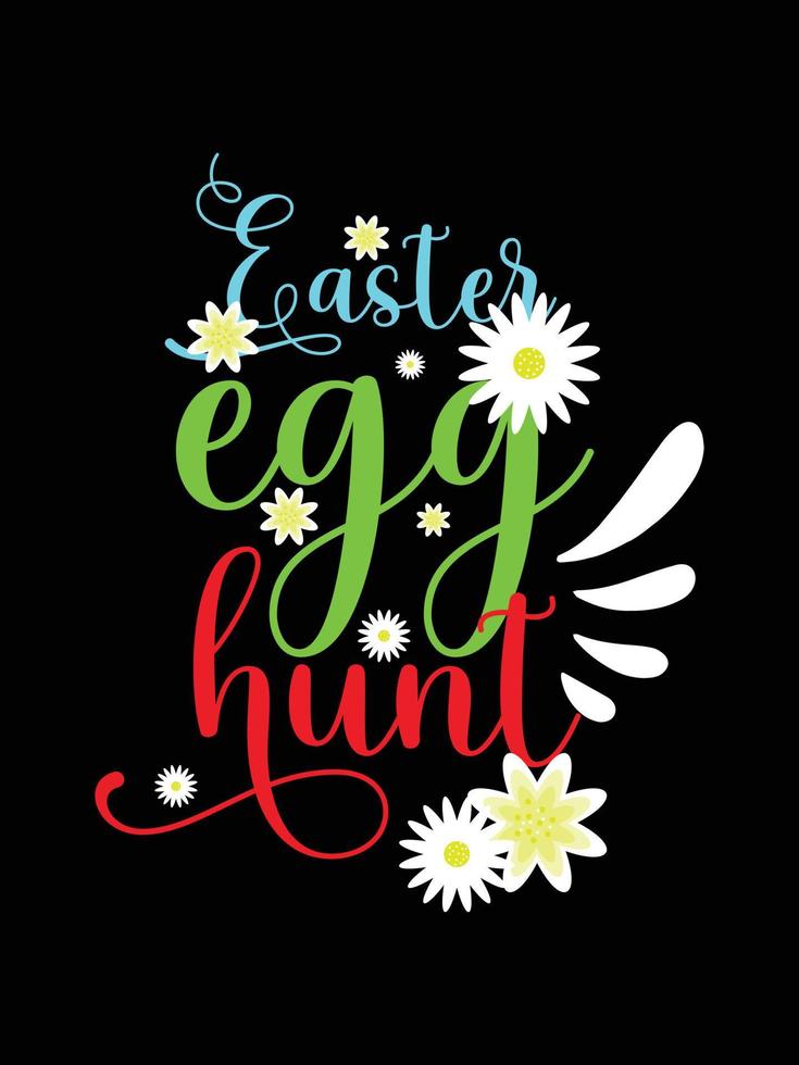 Easter day typography egg lettering t-shirt design holiday greeting cute bunny vector art