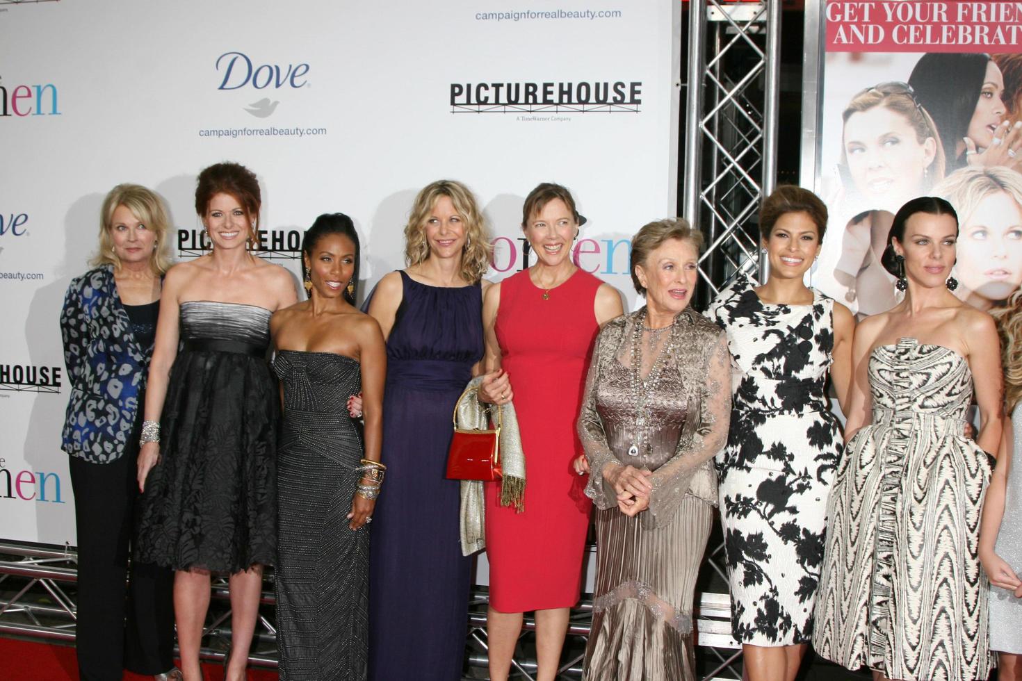 The Women Cast  Candice Bergen Debra Messing Jada Pinkett Smith Meg Ryan Annette Bening Cloris Leachman Eva Mendes and Debi Mazar arriving at the premiere of The Women at Manns Village Theater in WestwoodCA onSeptember 4 20082008 photo