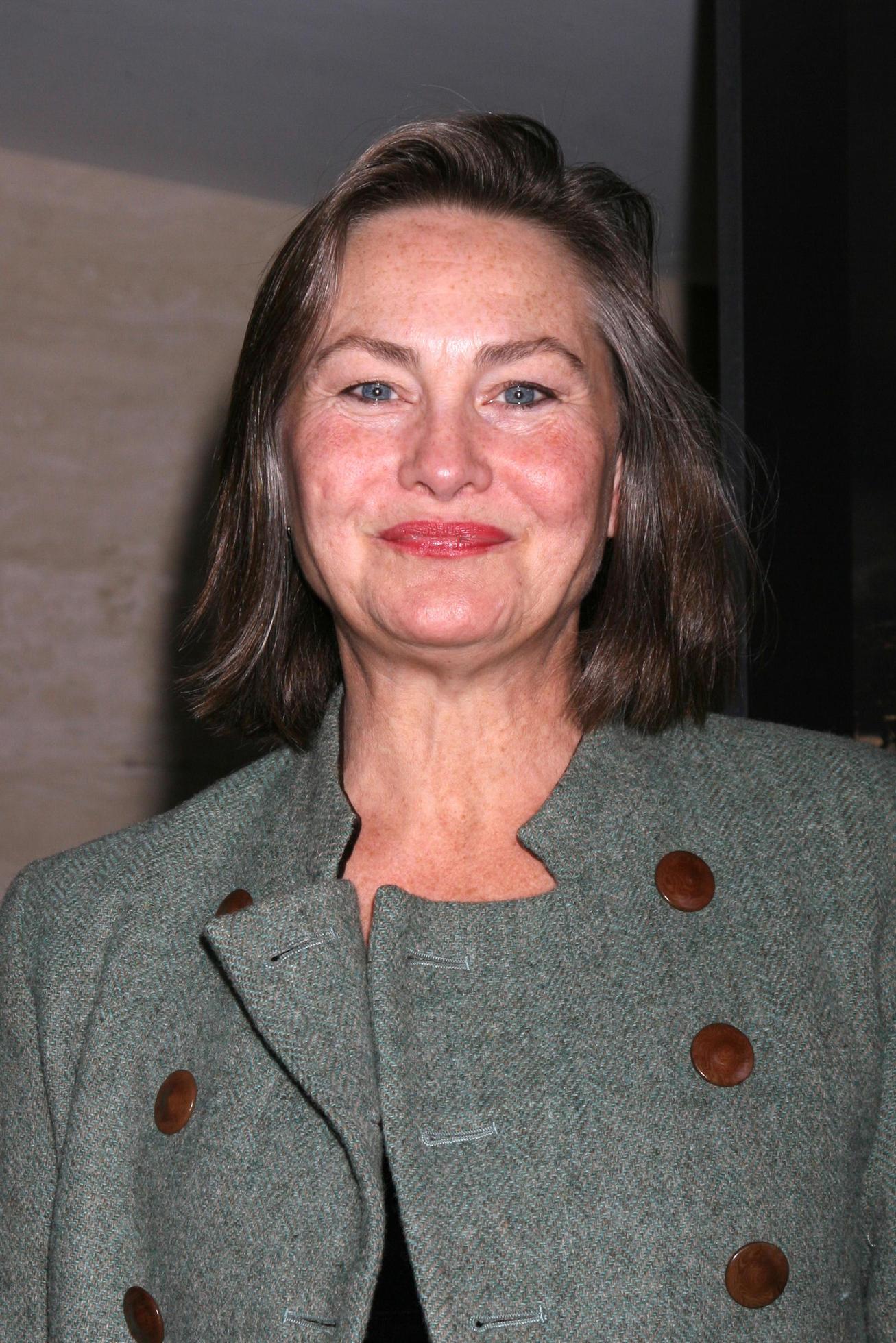 Cherry Jones arriving at a photo exhibit featuring the photos taken