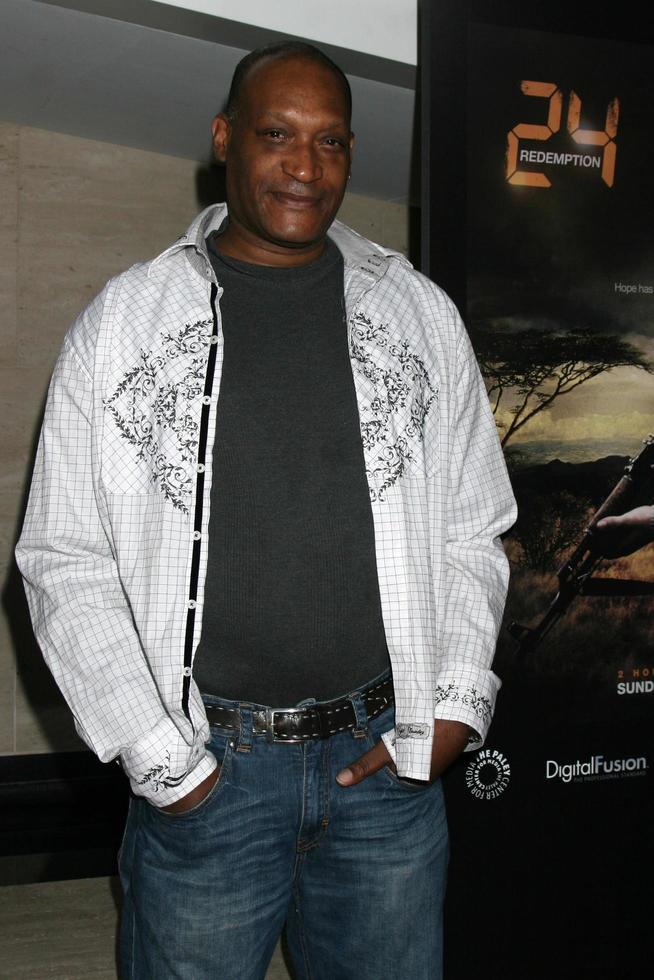 Tony Todd arriving at a photo exhibit featuring the photos taken during the production of 24 - Redemption, Captured in Africa,Exhibit at the Paley Center for Media in Beverly Hills, CA on November 10, 2008