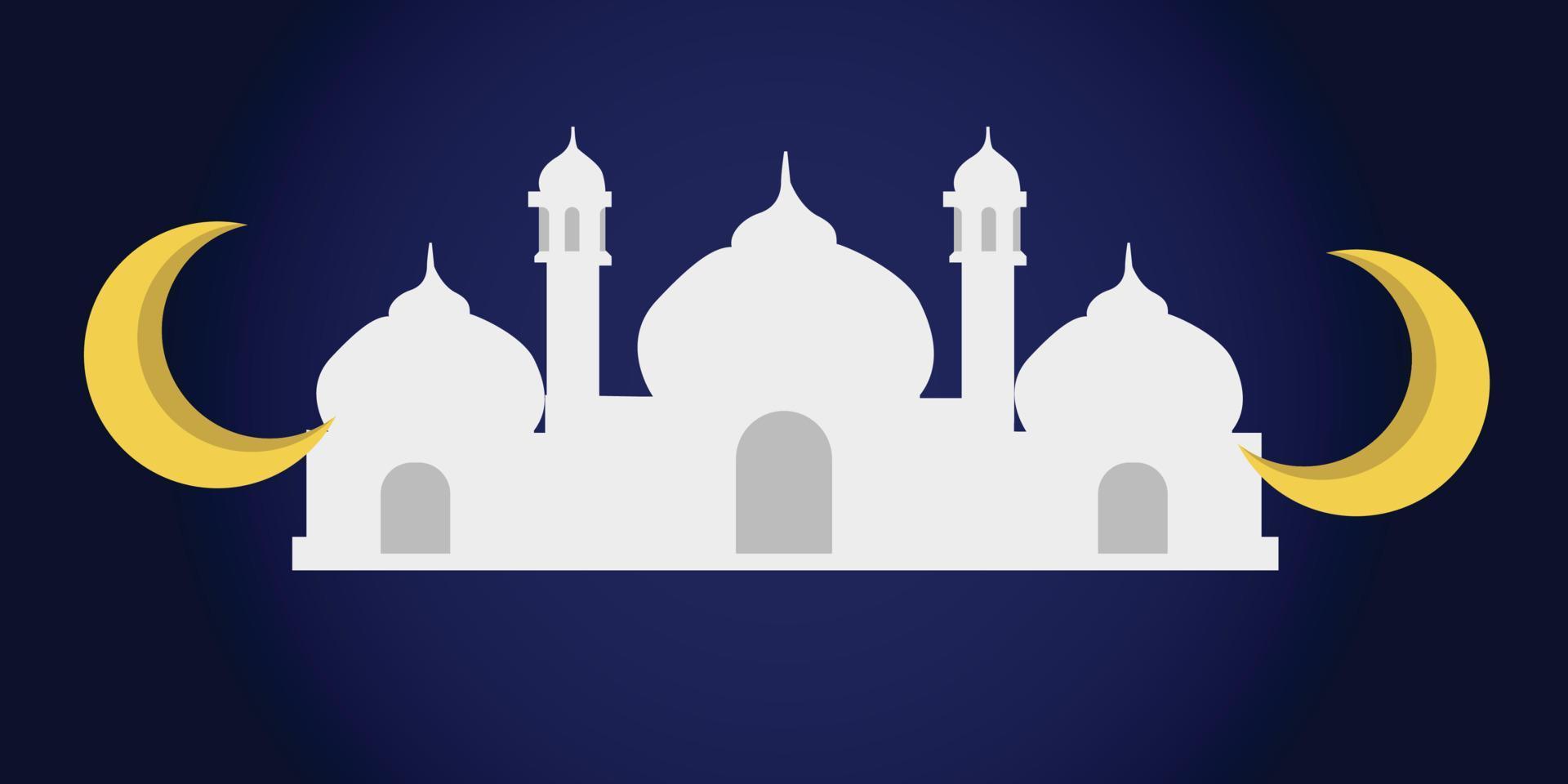 Great mosque landscape vector illustration for ramadan eid template