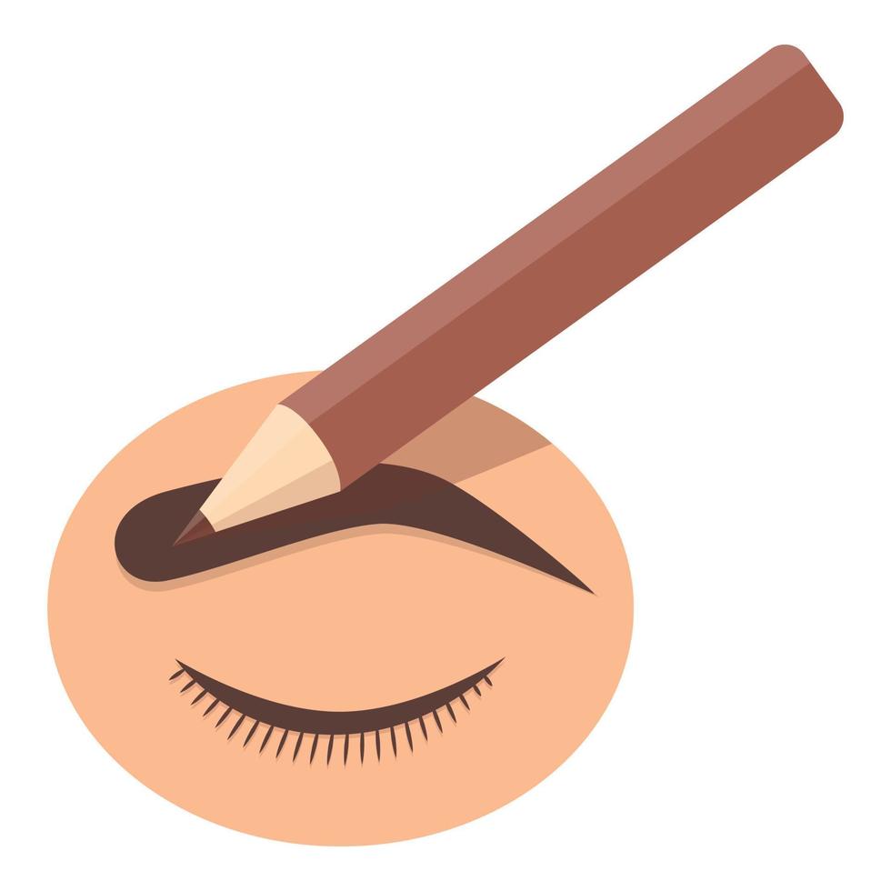 Pencil brow art icon cartoon vector. Eye makeup vector