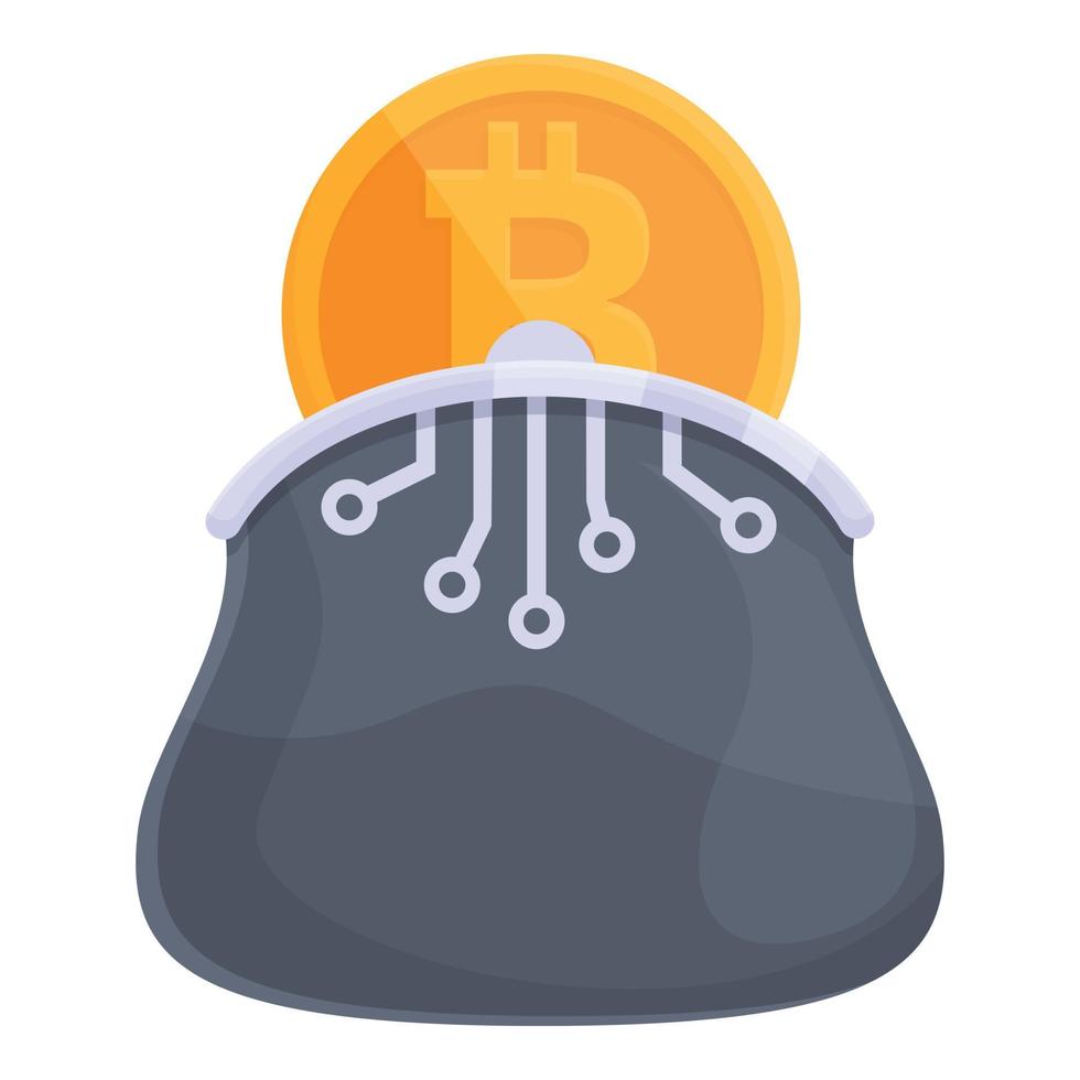 Mobile crypto wallet icon cartoon vector. Bitcoin money vector