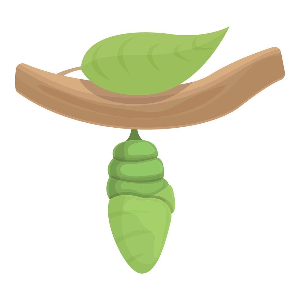 Tree cocoon icon cartoon vector. Natural silk vector