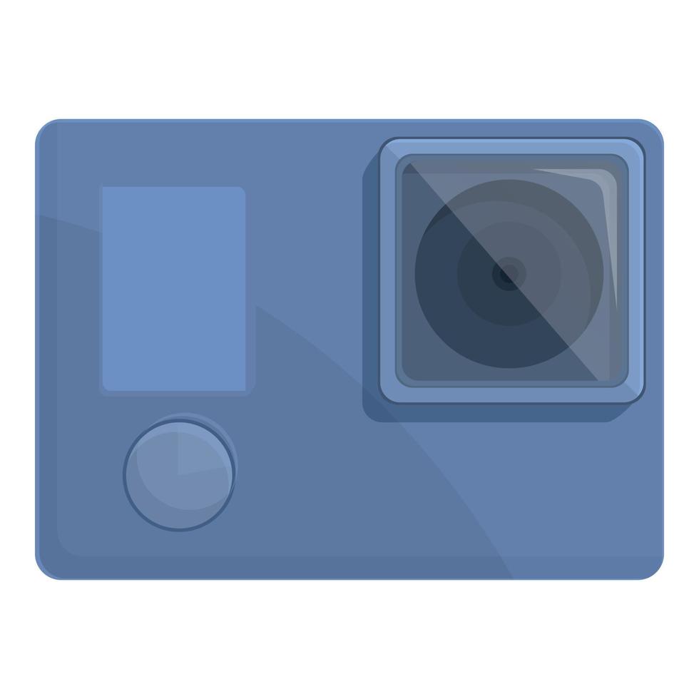 Blue dashcam icon cartoon vector. Go pro camera vector