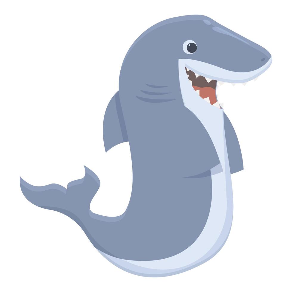 Smiling shark icon cartoon vector. Danger sign vector