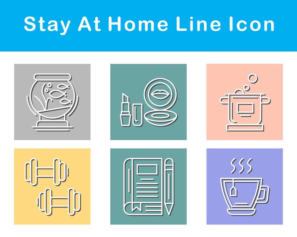 Stay At Home Vector Icon Set