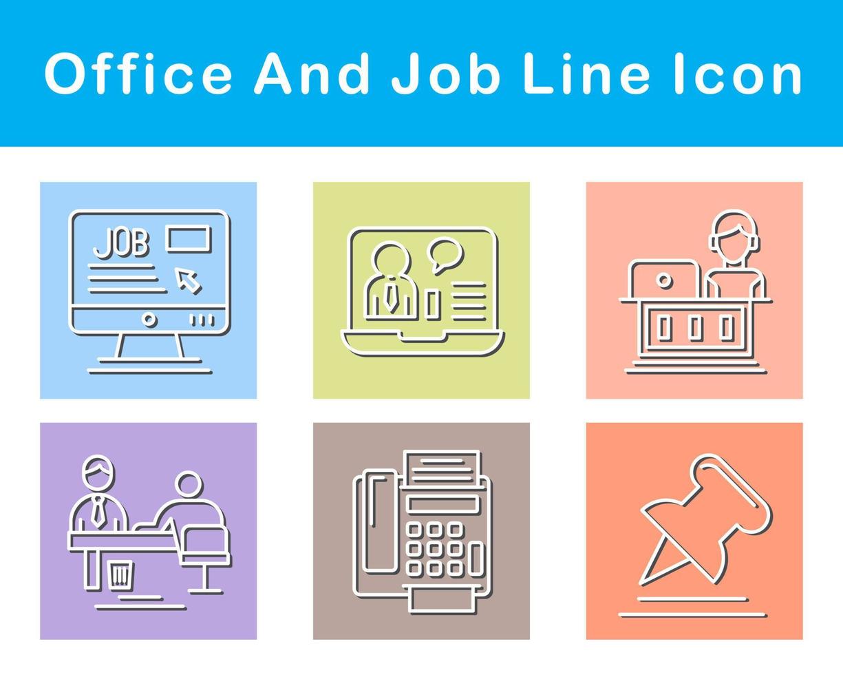 Work Office And Job Vector Icon Set