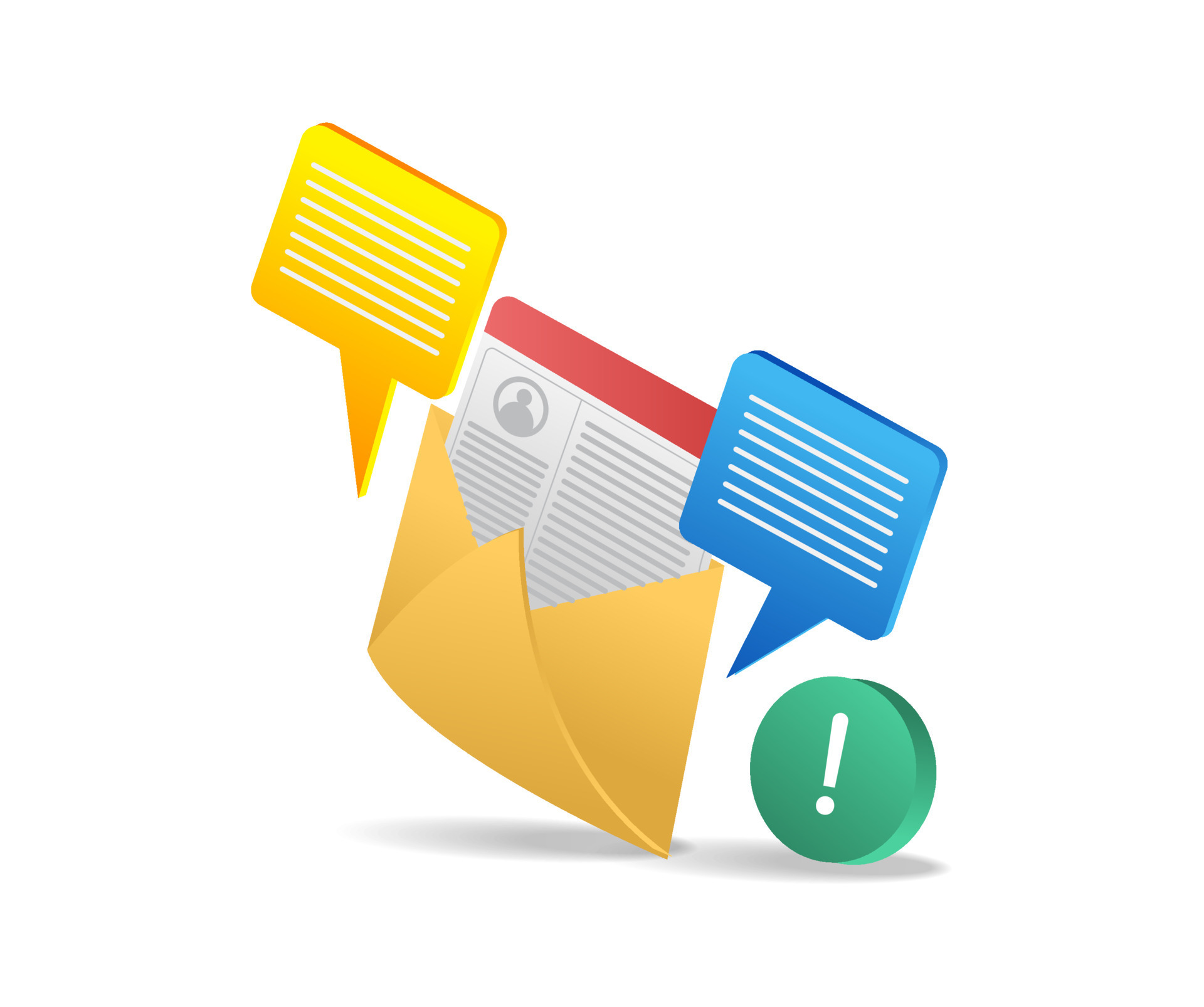 Isometric 3d Flat Illustration Concept Exclamation Mark Conversation isometric-3d-flat-illustration-concept-exclamation-mark-conversation
