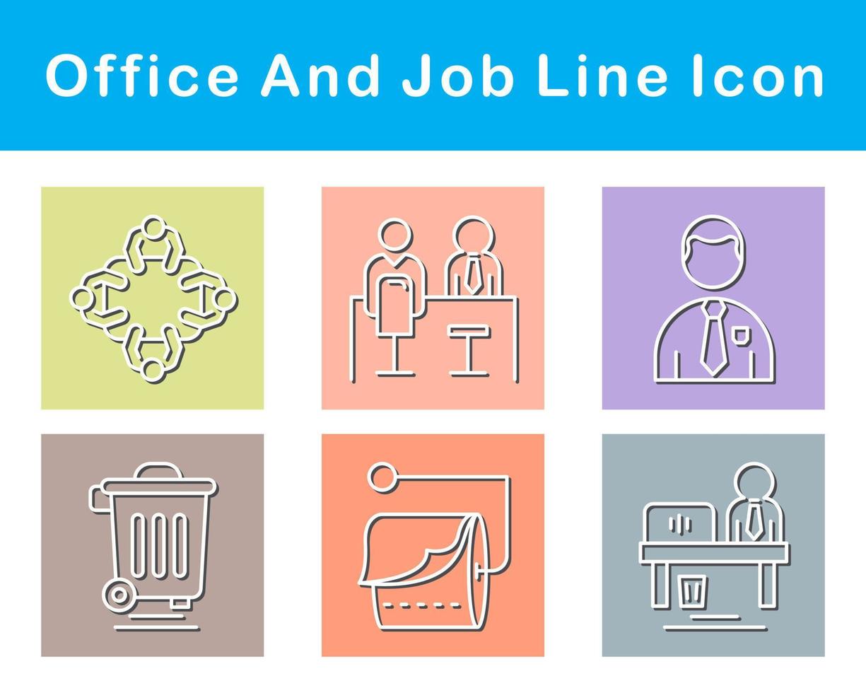 Work Office And Job Vector Icon Set