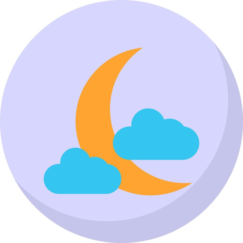 Cloud Moon Vector Icon Design