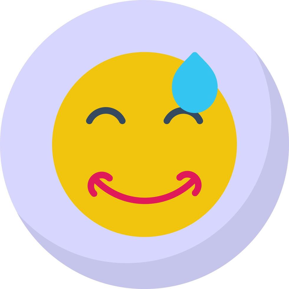 Grin Beam Sweat Vector Icon Design