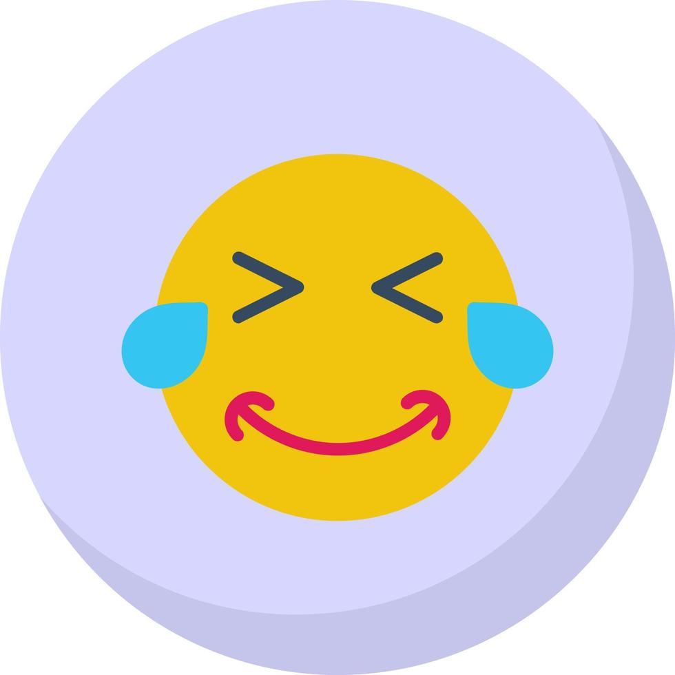 Grin Squint Tears Vector Icon Design