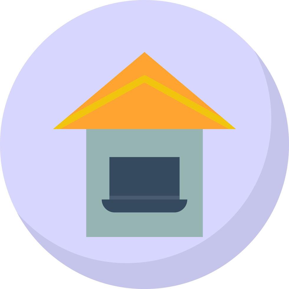 Laptop House Vector Icon Design