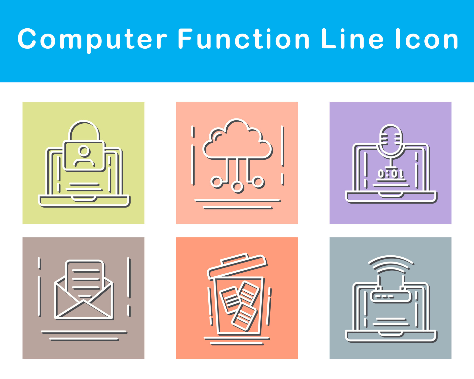 Computer Function Vector Icon Set 21272661 Vector Art at Vecteezy