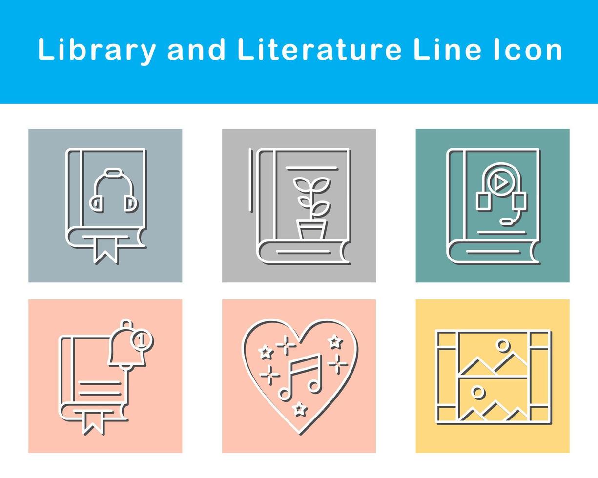 biblioteca y literatura vector icono conjunto