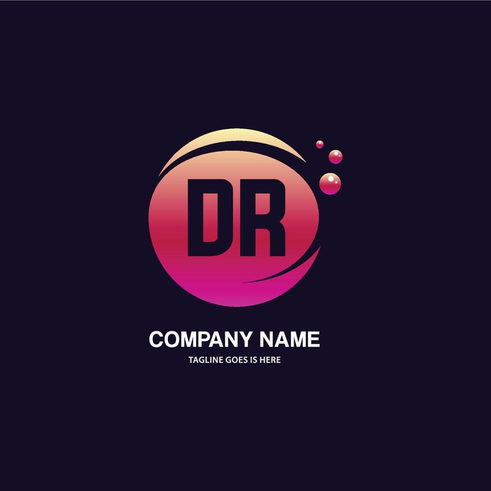 DR initial logo With Colorful Circle template vector